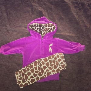Carters Giraffe pants and jacket set